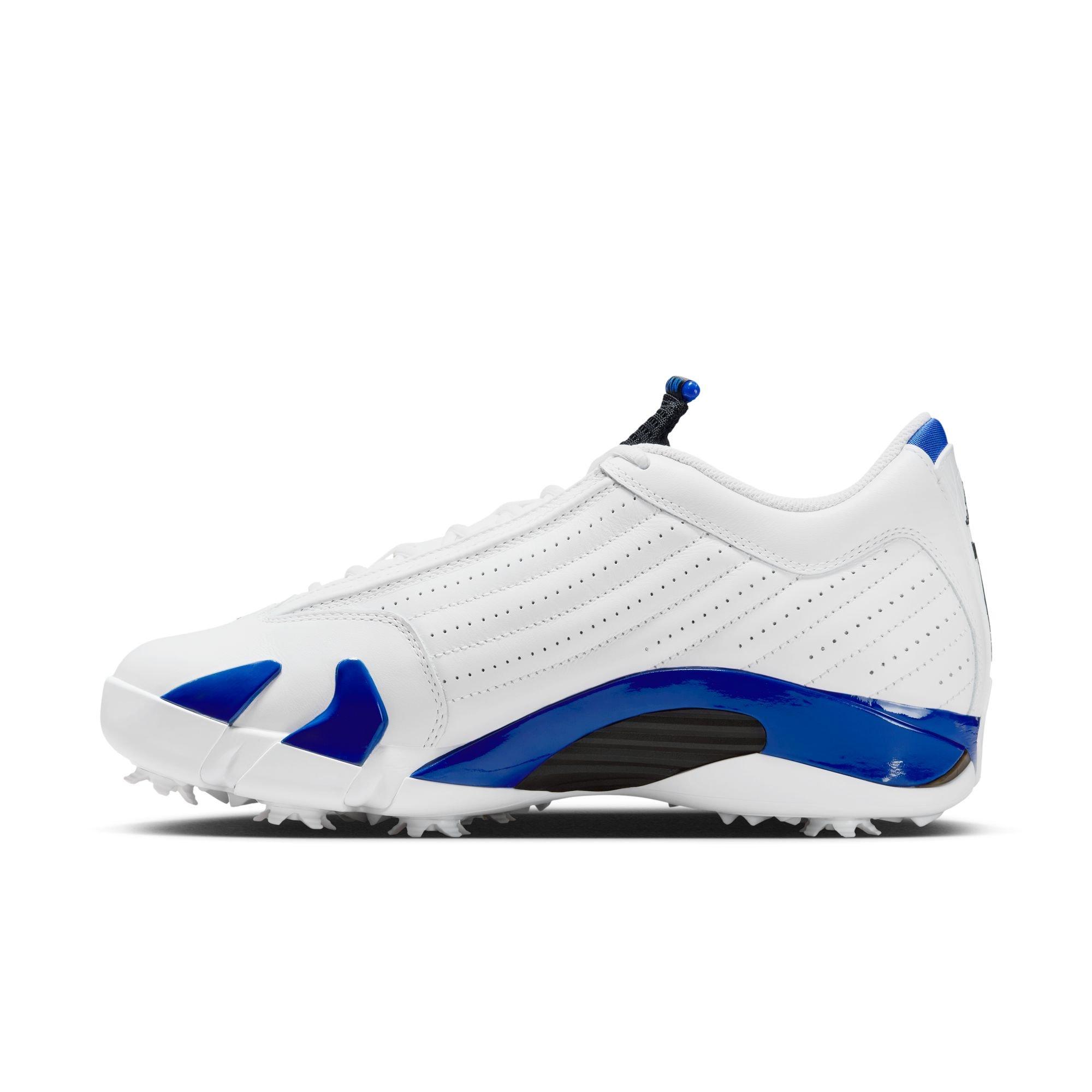 Air Jordan 14 G Spiked Golf Shoe - White/Black/Blue