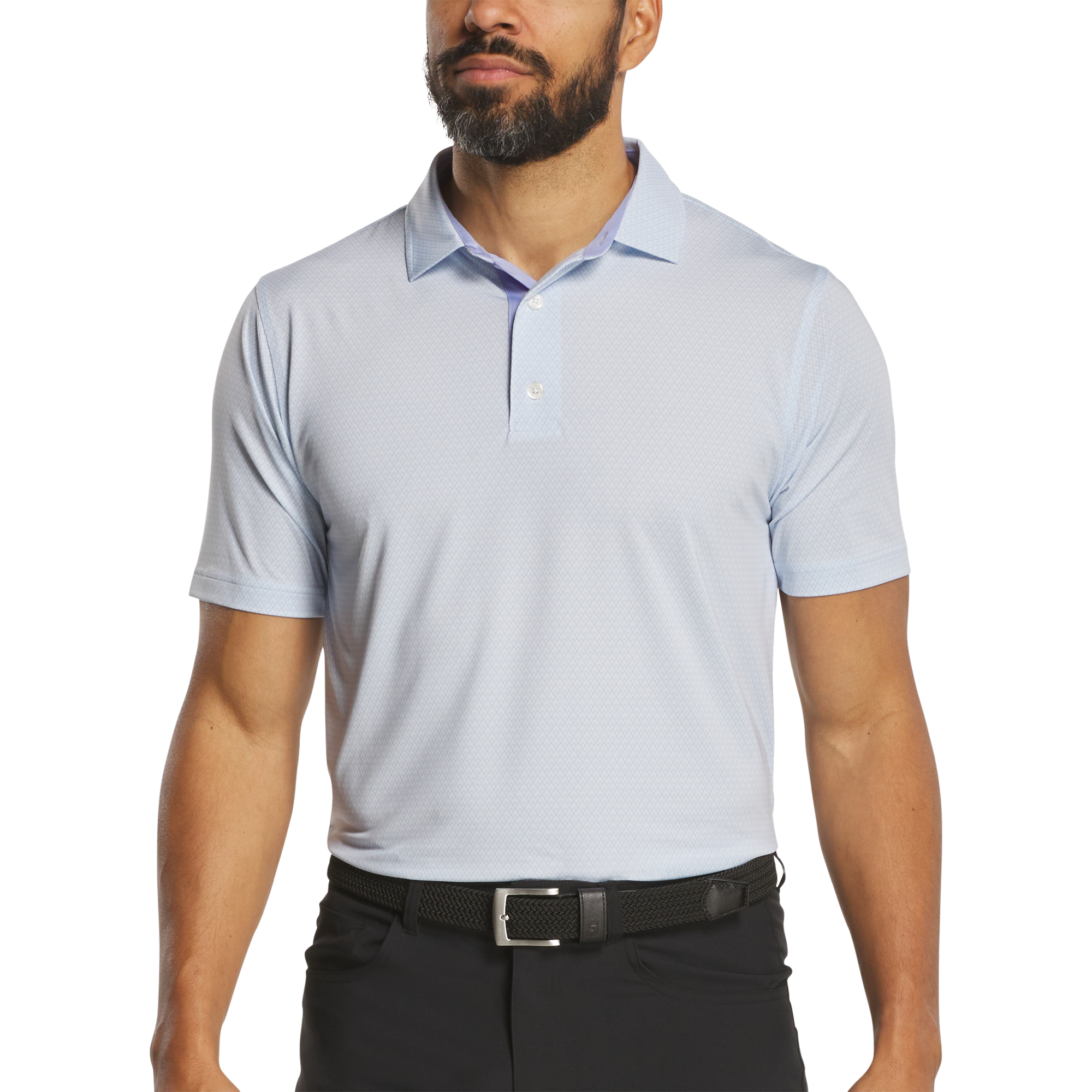 Men's Deco Diamond Print Lisle Short Sleeve Polo