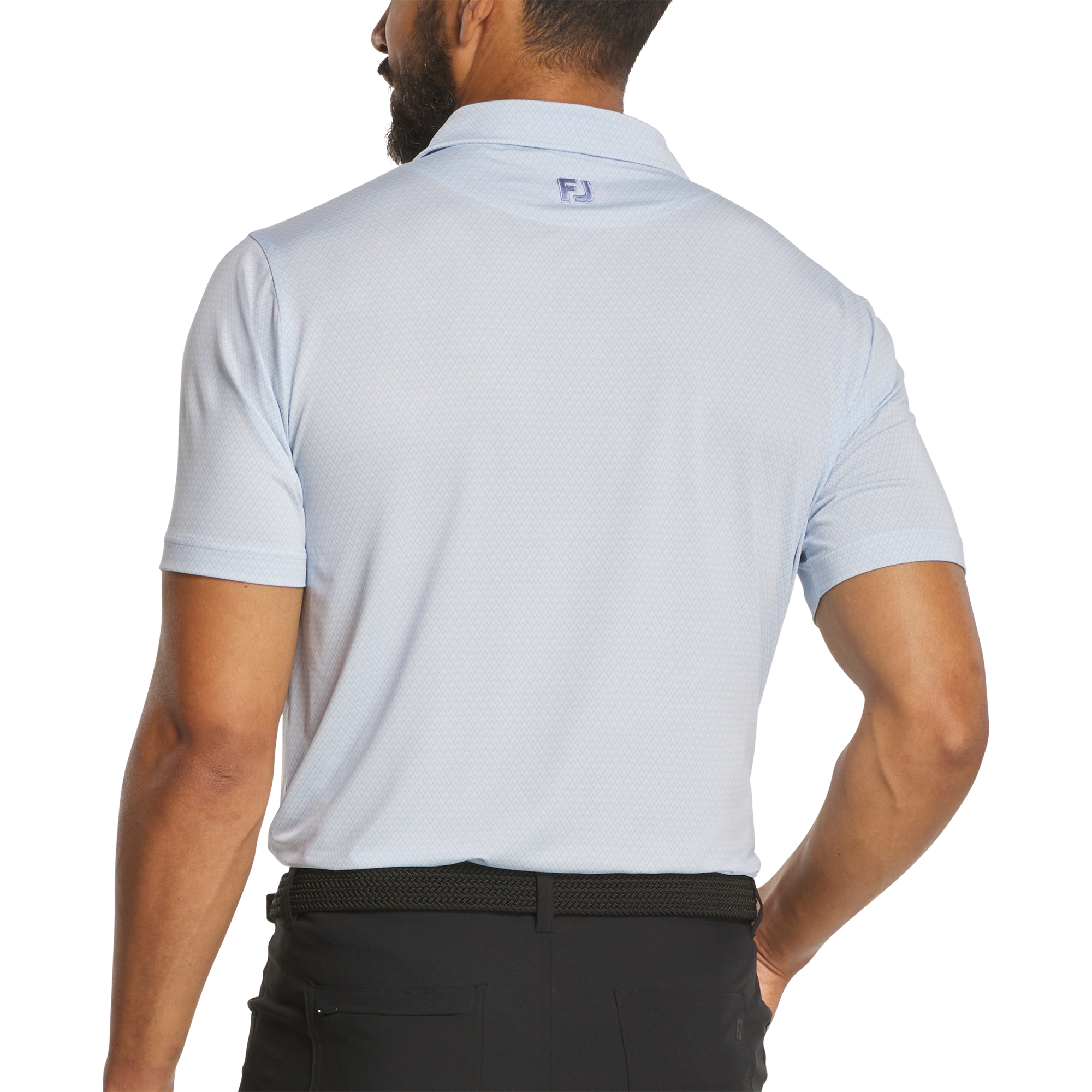 Men's Deco Diamond Print Lisle Short Sleeve Polo