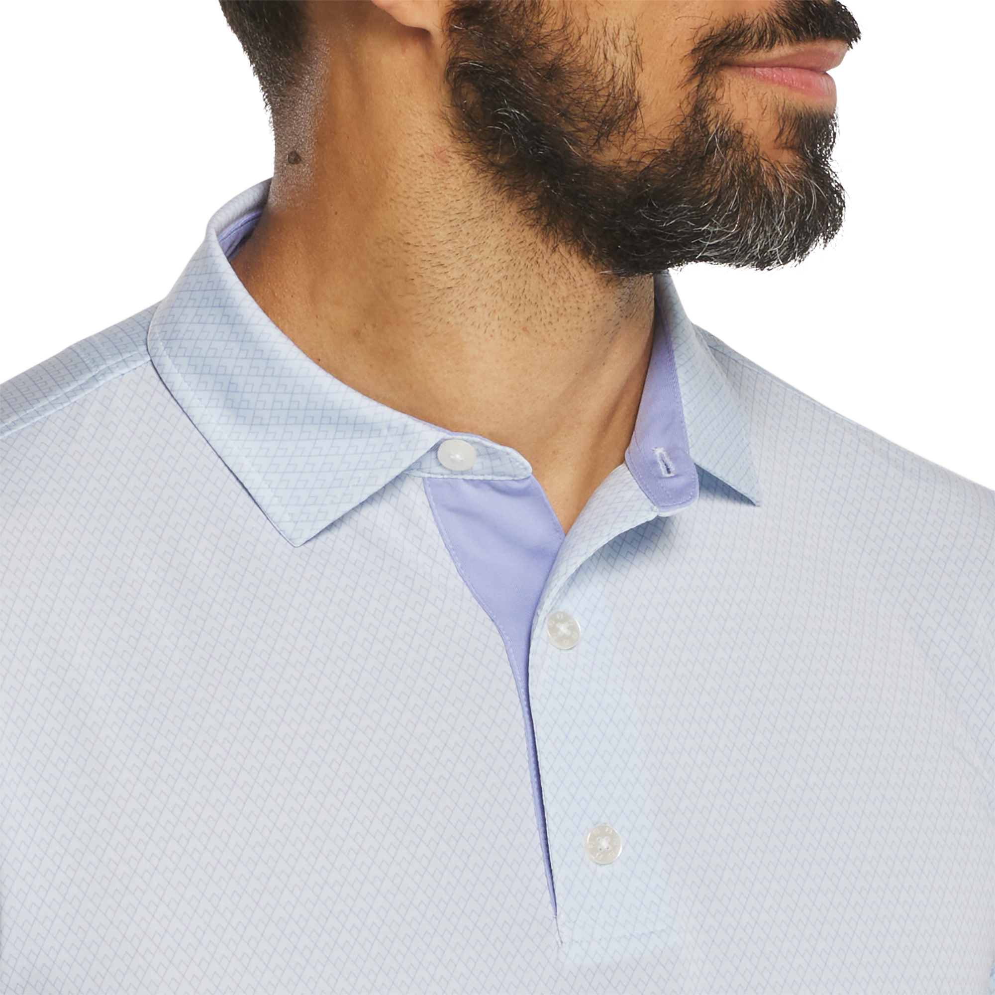 Men's Deco Diamond Print Lisle Short Sleeve Polo