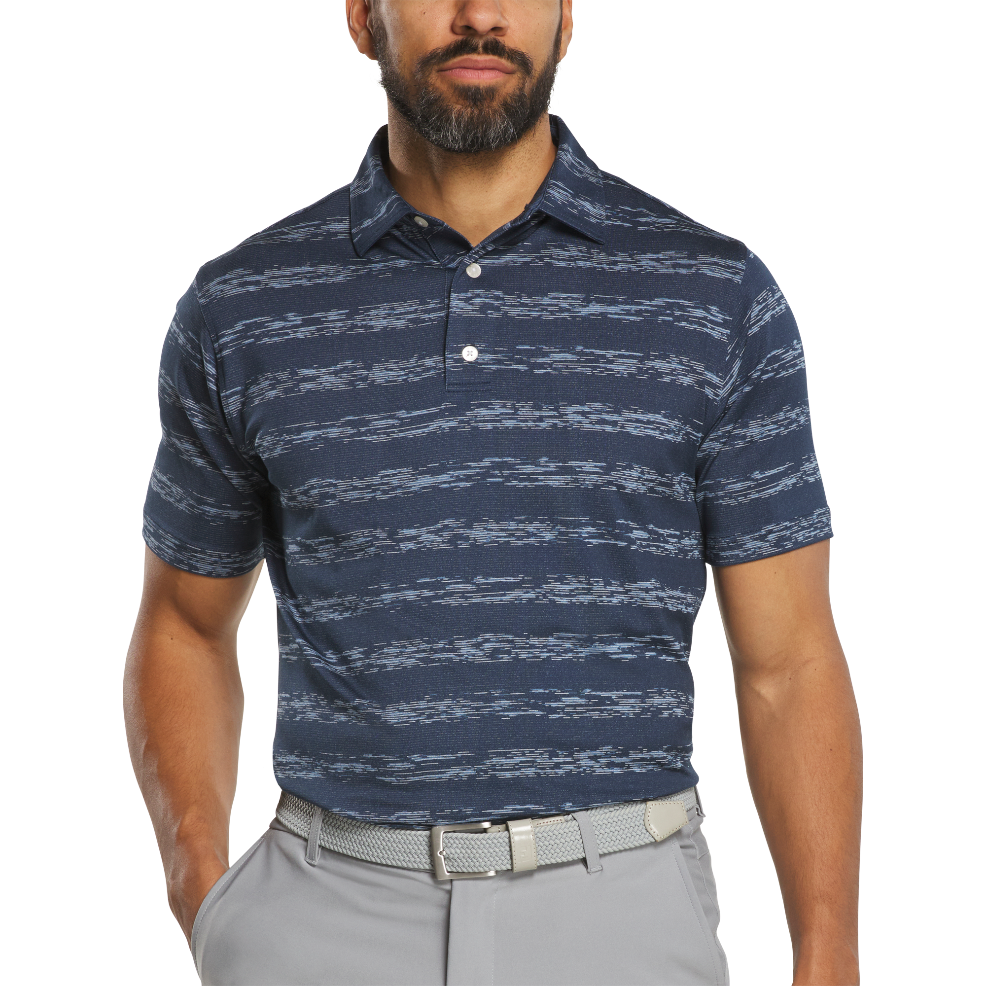 Men's Ikat Stripe Lisle Short Sleeve Polo