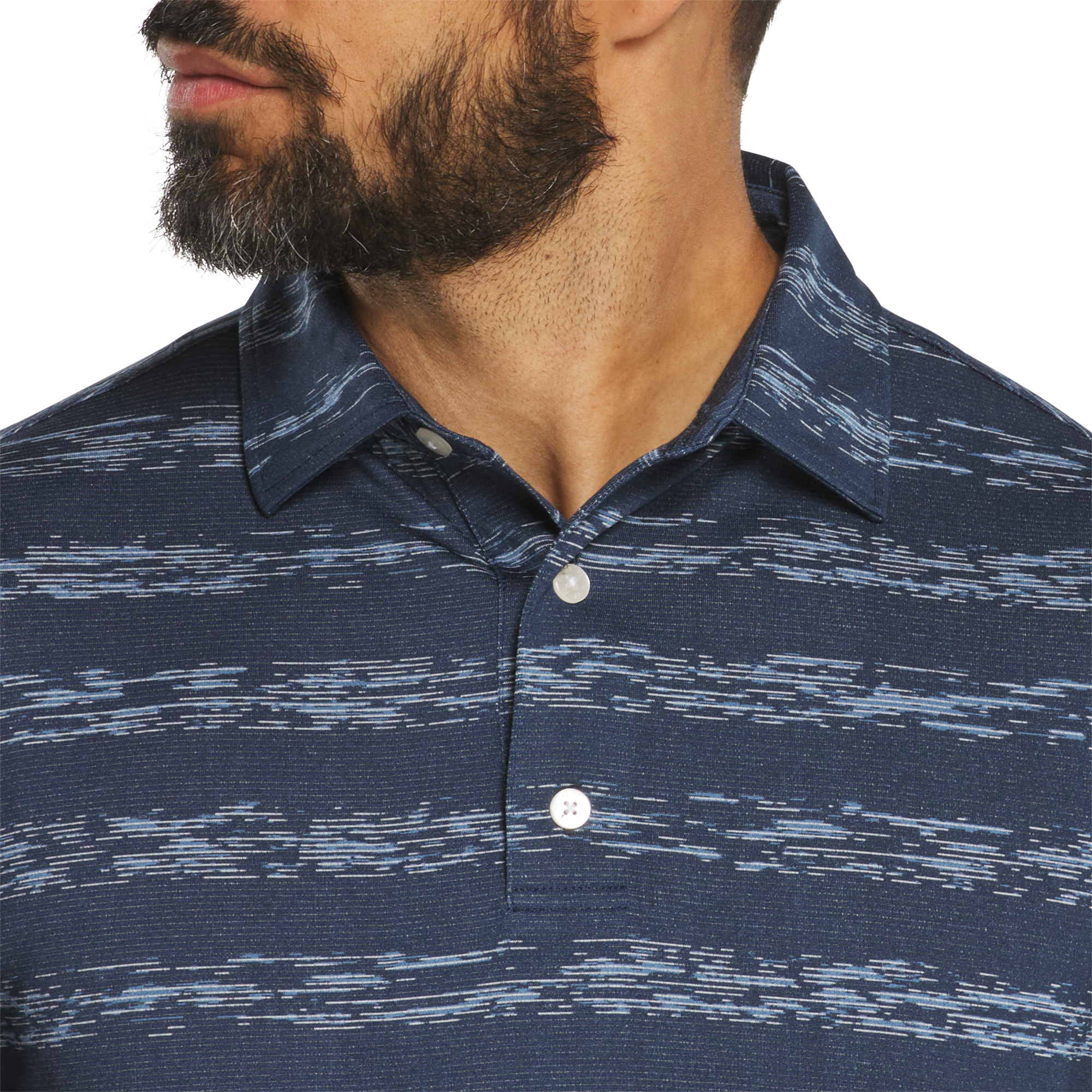 Men's Ikat Stripe Lisle Short Sleeve Polo