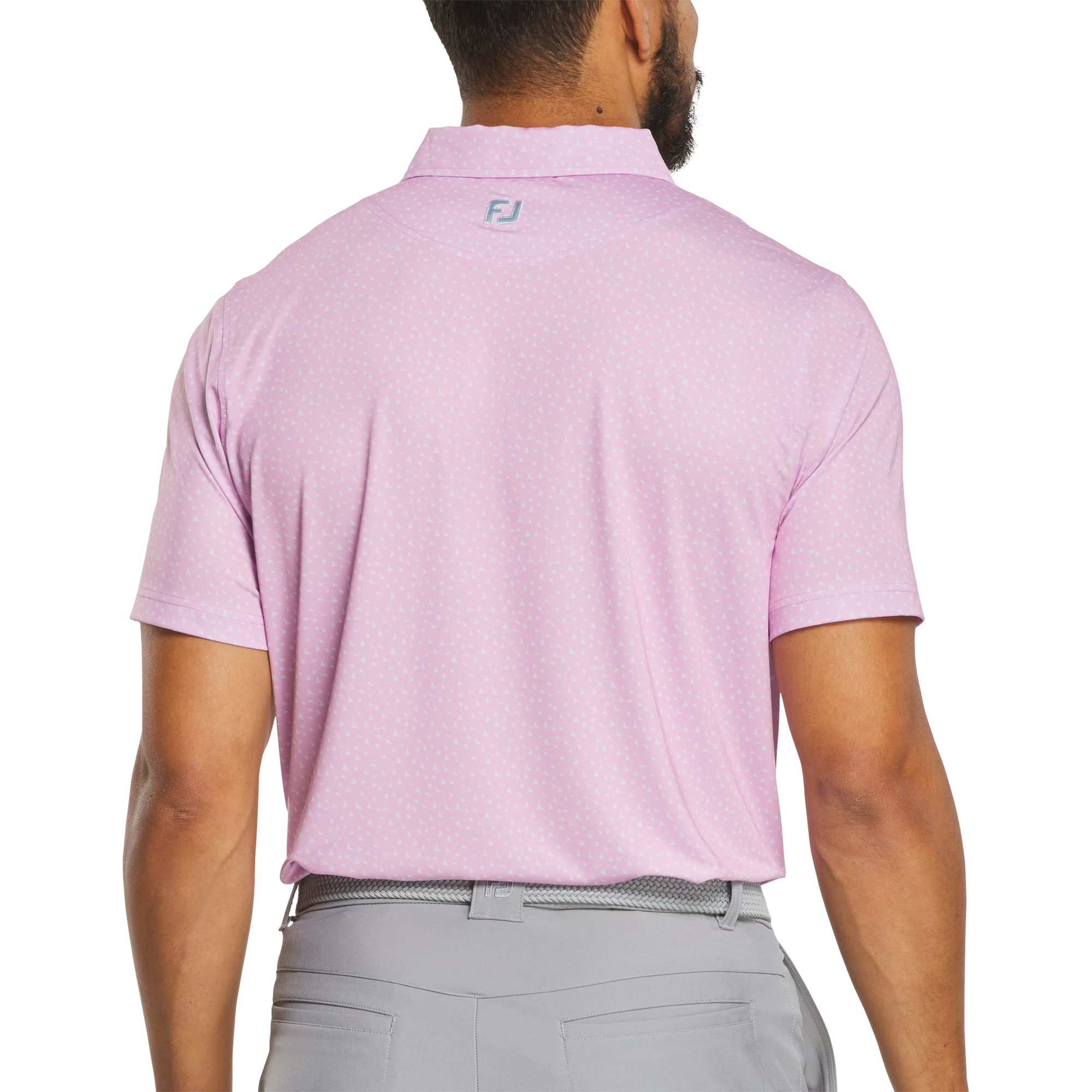 Men's Bird Print Lisle Short Sleeve Polo