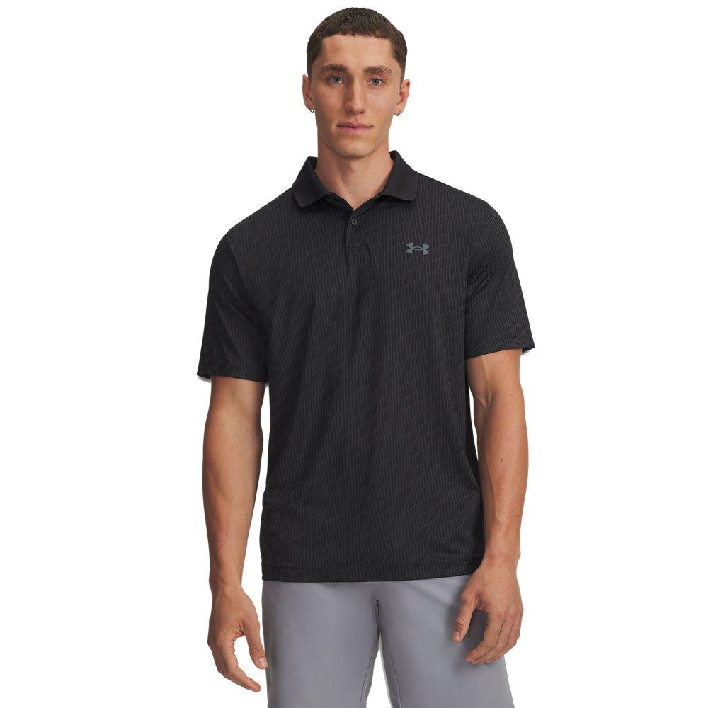 Under Armour | Men's Matchplay Printed Short Sleeve Polo Shirt | in Blackgrey, Size Smallmall, Size Small