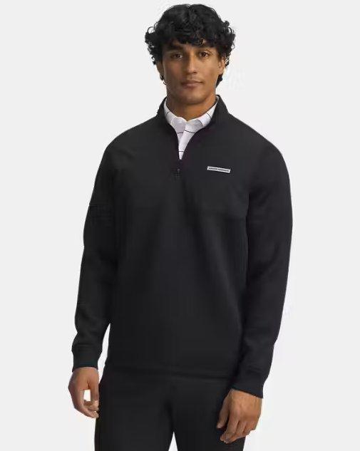 Under Armour | Men's Drive Pro Hybrid 1/2 Zip Sweater | in Black, Size Smallmall, Size Small