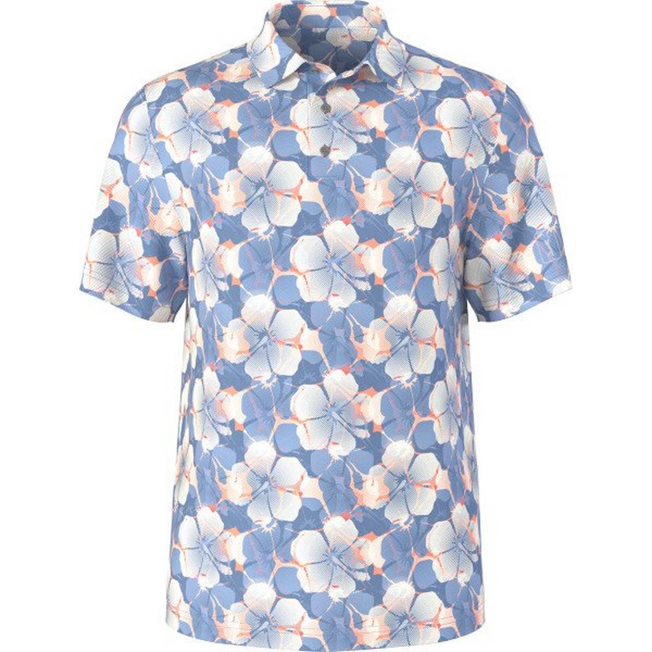 Men's Hibiscus Print Short Sleeve Polo