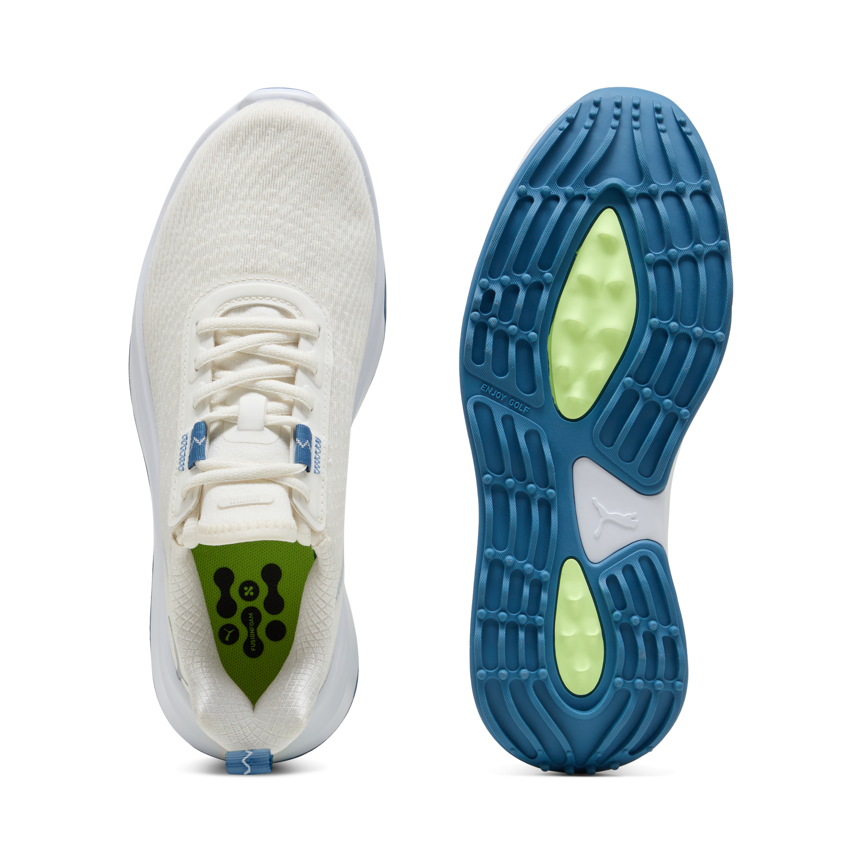 Women's Fusion Crush Sport Spikeless Golf Shoe - Off-White/Blue