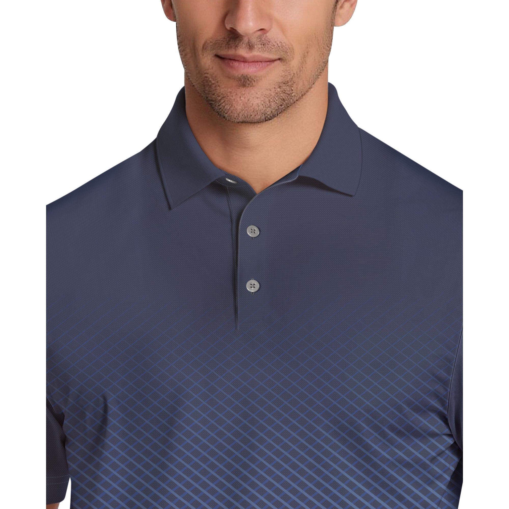 Men's Ombre Plaid Roadmap Short Sleeve Polo