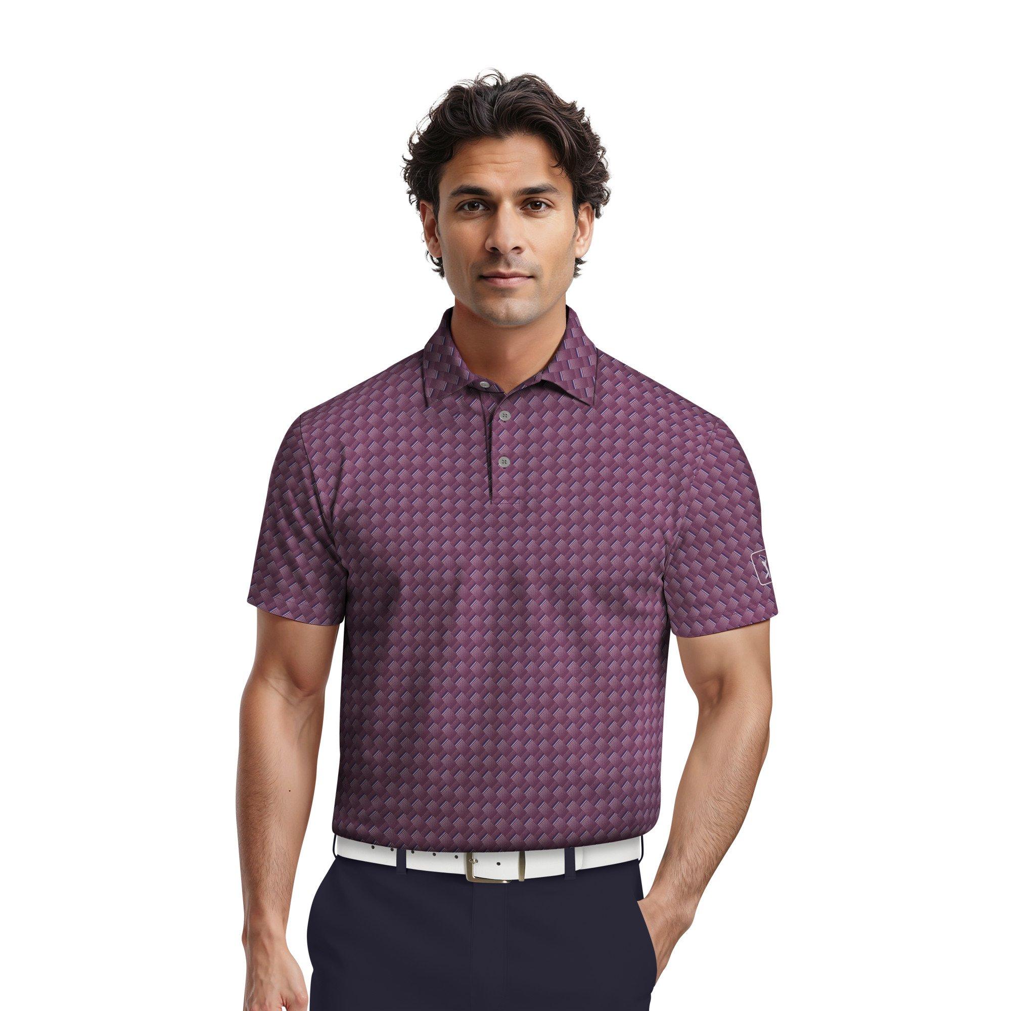 Men's All Over Motion Geometrical Short Sleeve Polo
