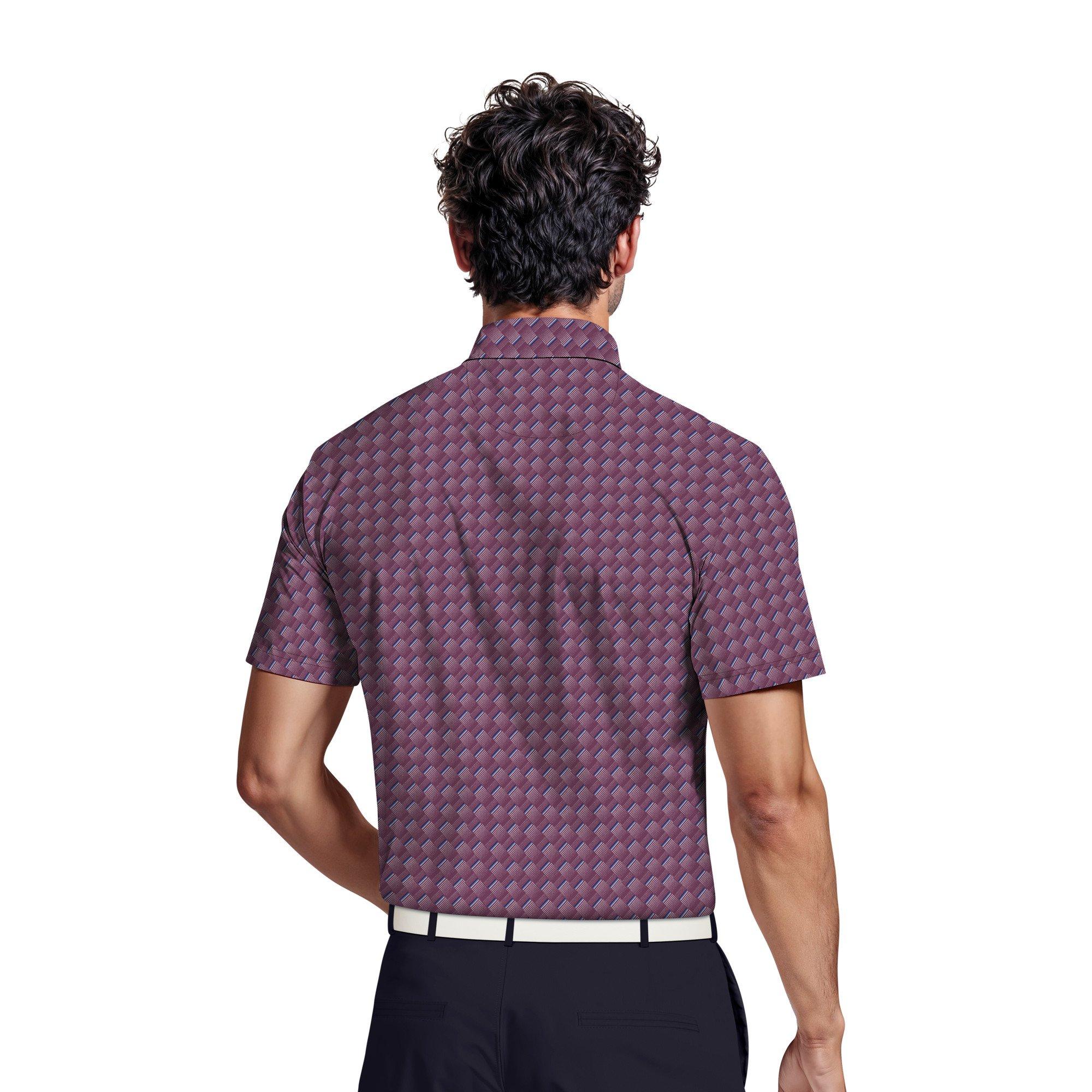 Men's All Over Motion Geometrical Short Sleeve Polo