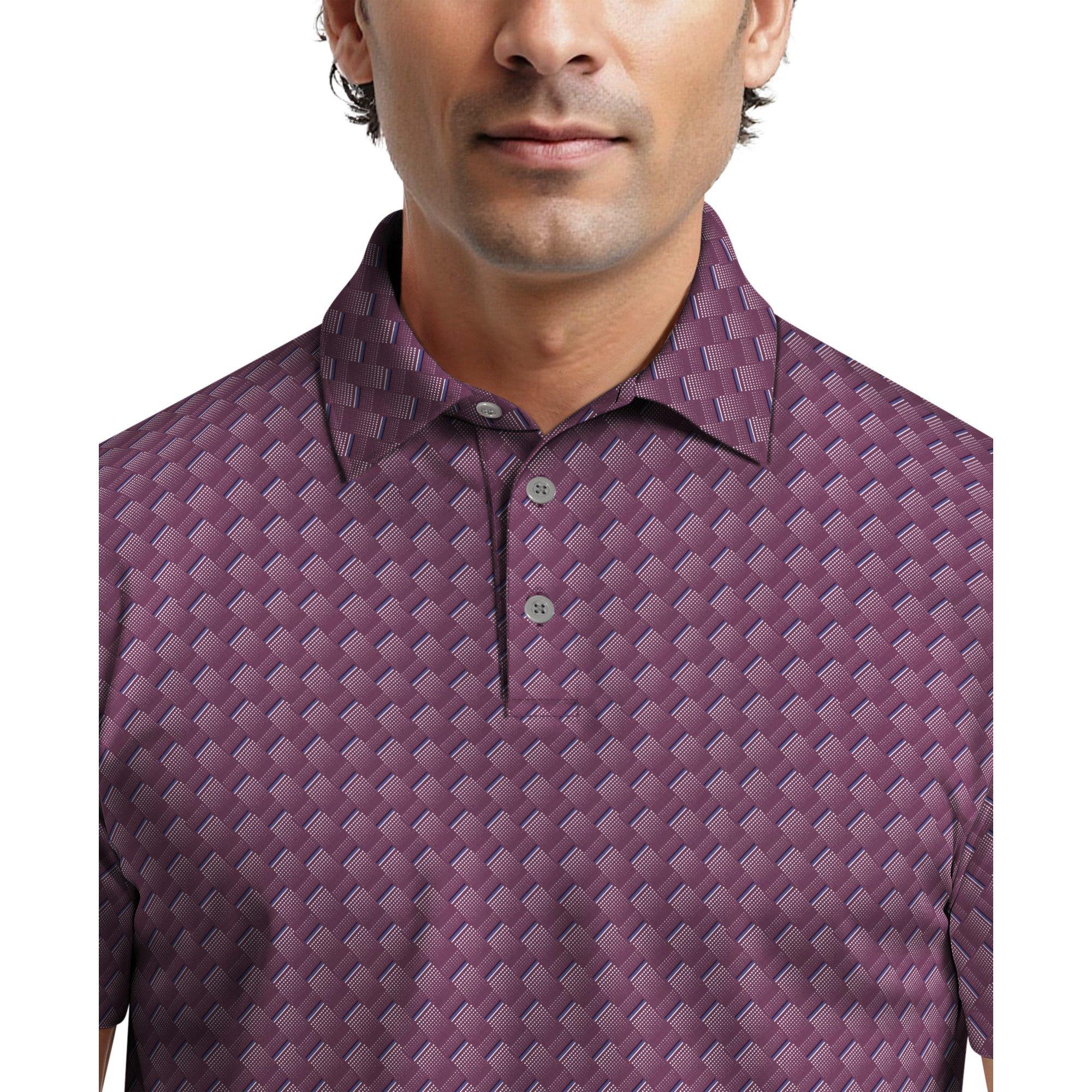 Men's All Over Motion Geometrical Short Sleeve Polo