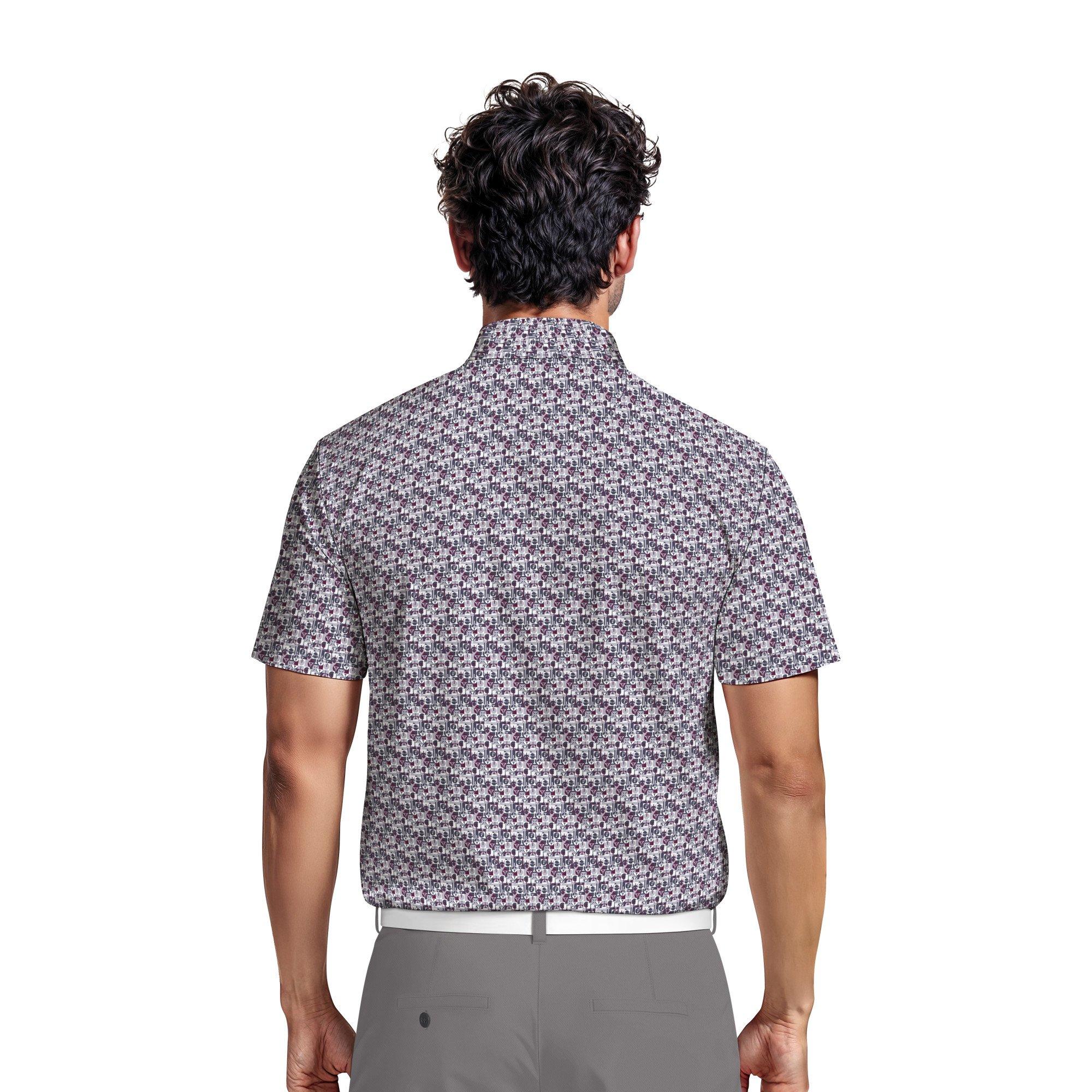 Men's All Over Novelty Geo Short Sleeve Polo