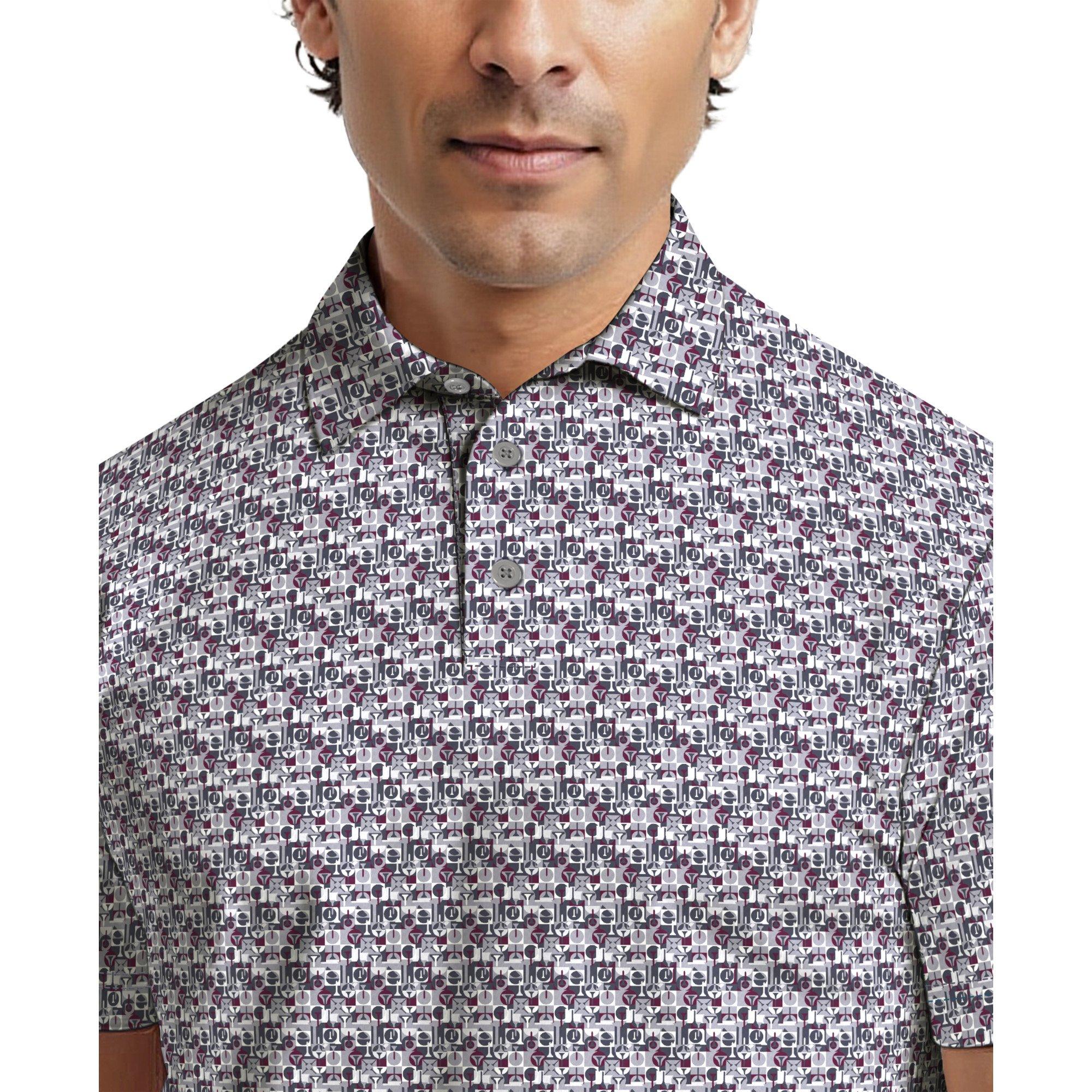 Men's All Over Novelty Geo Short Sleeve Polo