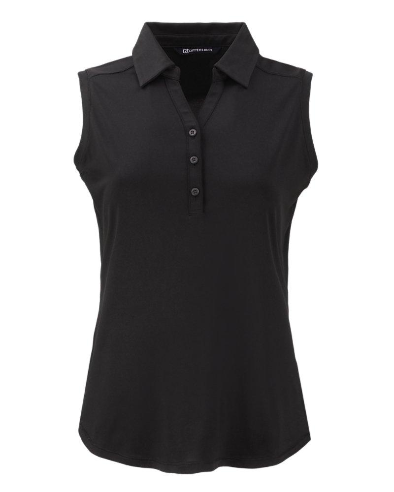 Cutter & Buck | Women's Forge Eco Stretch Sleeveless Polo Shirt | in Black, Size Smallmall, Size Small