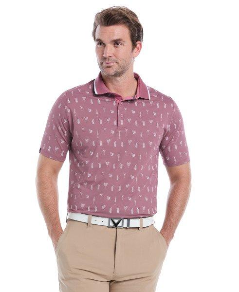 Men's Geo Cocktail Print Short Sleeve Polo