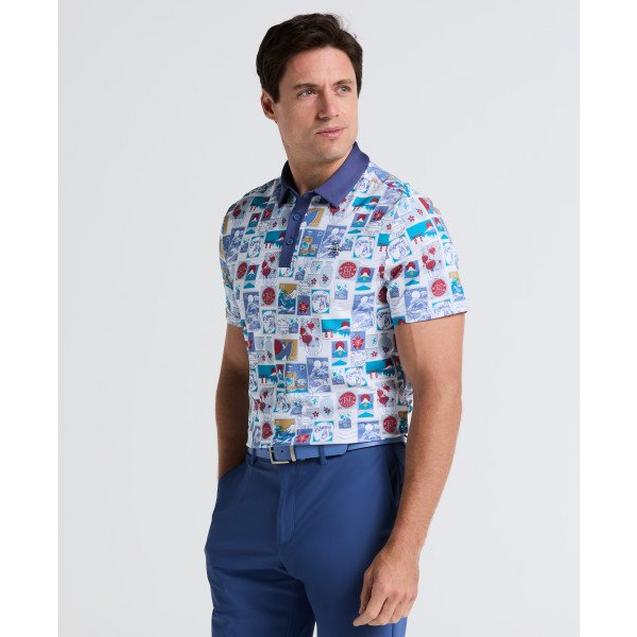 Men's Petes Stamp Roadmap Short Sleeve Polo ORIGINAL PENGUIN GOLF