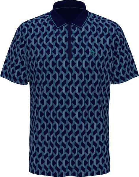 Men's All Over YD Jacquard Color Block Short Sleeve Polo