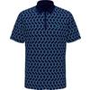 Men's All Over YD Jacquard Color Block Short Sleeve Polo