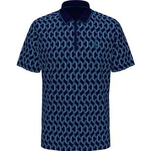 Men's All Over YD Jacquard Color Block Short Sleeve Polo ORIGINAL PENGUIN GOLF