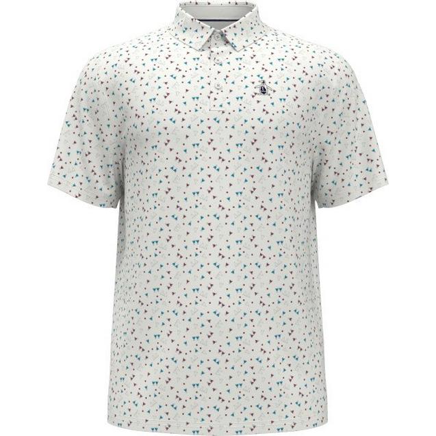 Men's 19th Hole Sake-Tini Novelty Print Short Sleeve Polo ORIGINAL PENGUIN GOLF