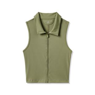 Polo sans manches &agrave; glissi&egrave;re Moveknit Rib pour femmes TRAVISMATHEW