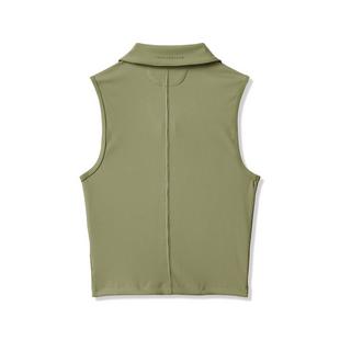 Polo sans manches &agrave; glissi&egrave;re Moveknit Rib pour femmes TRAVISMATHEW