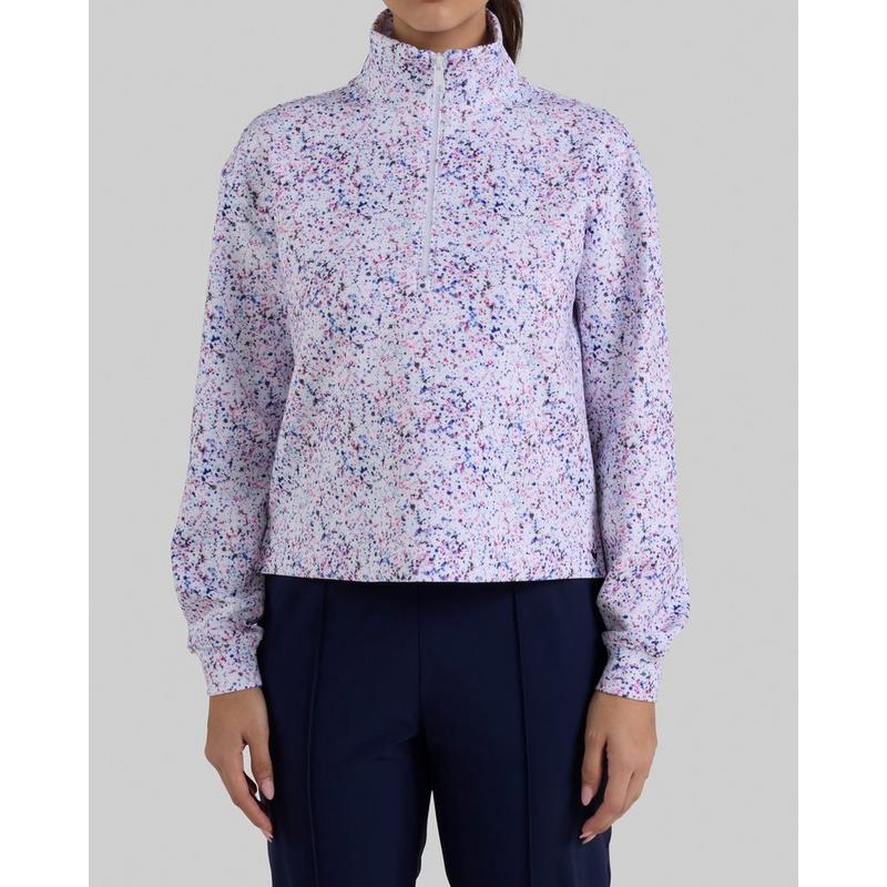 Women's At Ease Paint Splatter 1/4 Zip Sweater