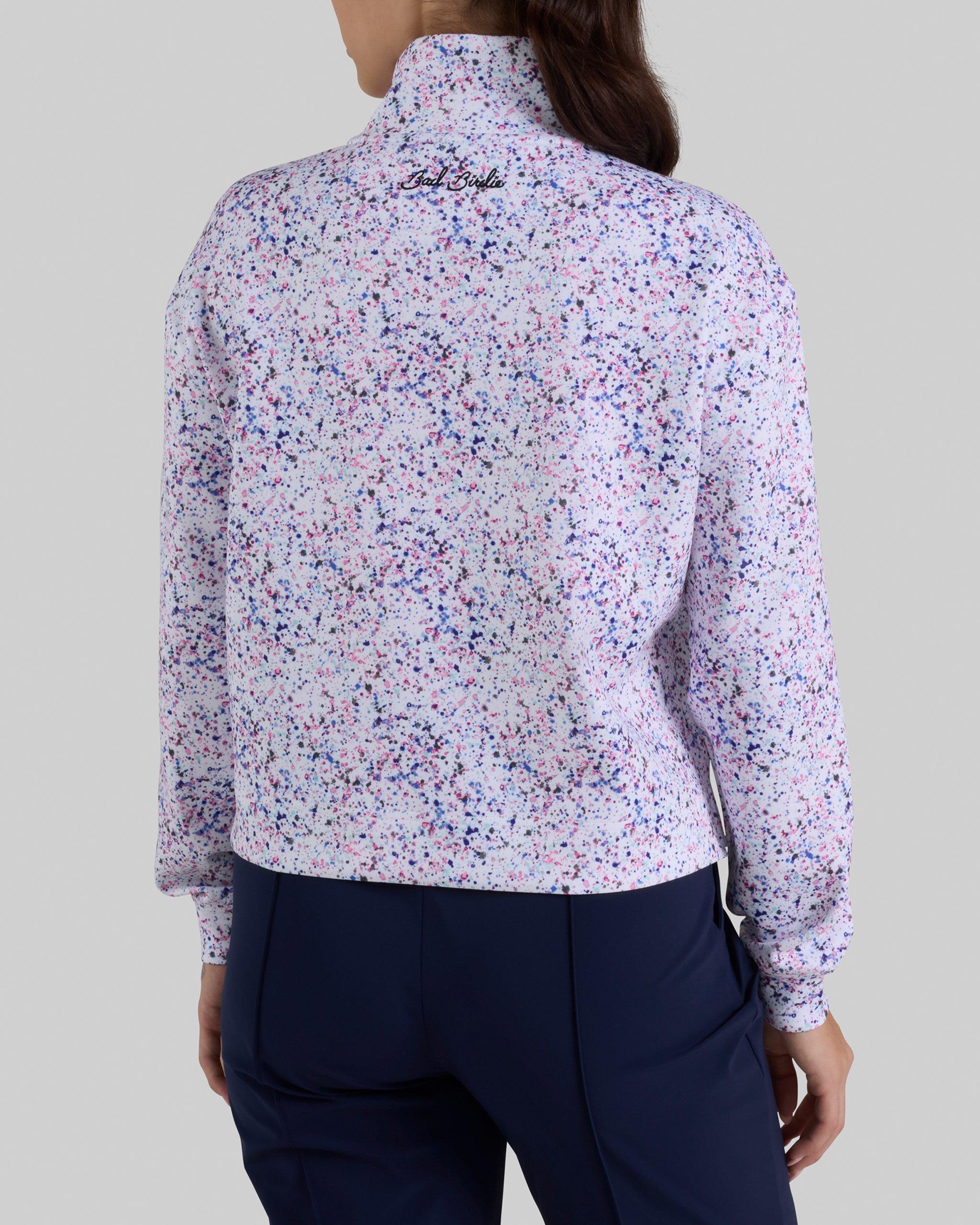Women's At Ease Paint Splatter 1/4 Zip Sweater