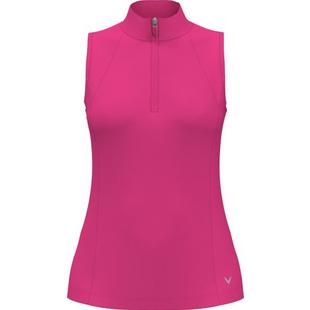 Women's Ribbed Zip Mock Sleeveless Top CALLAWAY