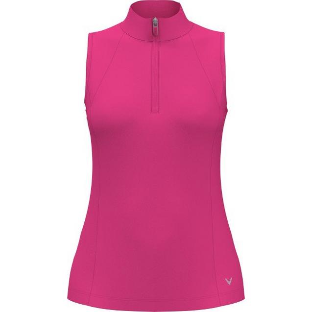 Women's Ribbed Zip Mock Sleeveless Top CALLAWAY