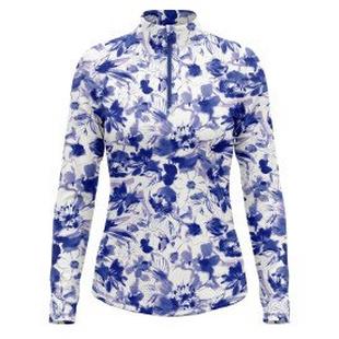 Haut de protection solaire &agrave; manches longues avec fermeture &agrave; glissi&egrave;re 1/4 et imprim&eacute; aquarelle pour femmes CALLAWAY