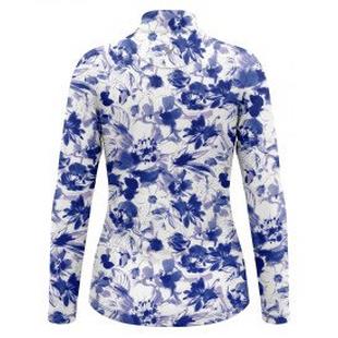 Haut de protection solaire &agrave; manches longues avec fermeture &agrave; glissi&egrave;re 1/4 et imprim&eacute; aquarelle pour femmes CALLAWAY