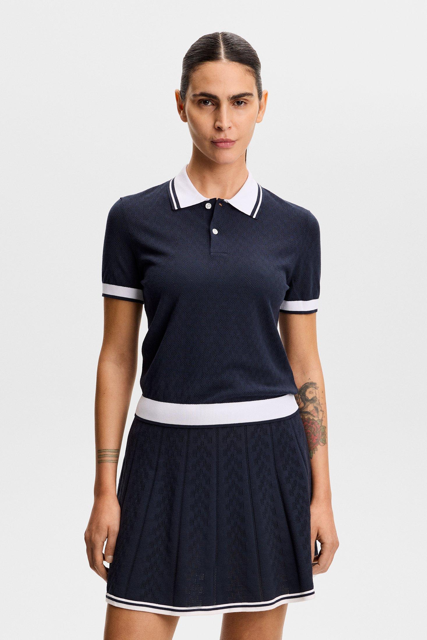 Women's Polly Pointelle Short Sleeve Polo