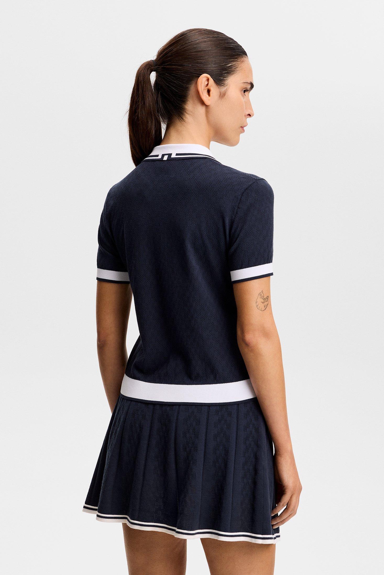 Women's Polly Pointelle Short Sleeve Polo
