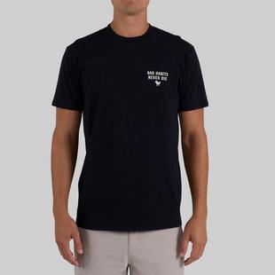 T-shirt Bad Habits Never Die pour hommes BAD BIRDIE