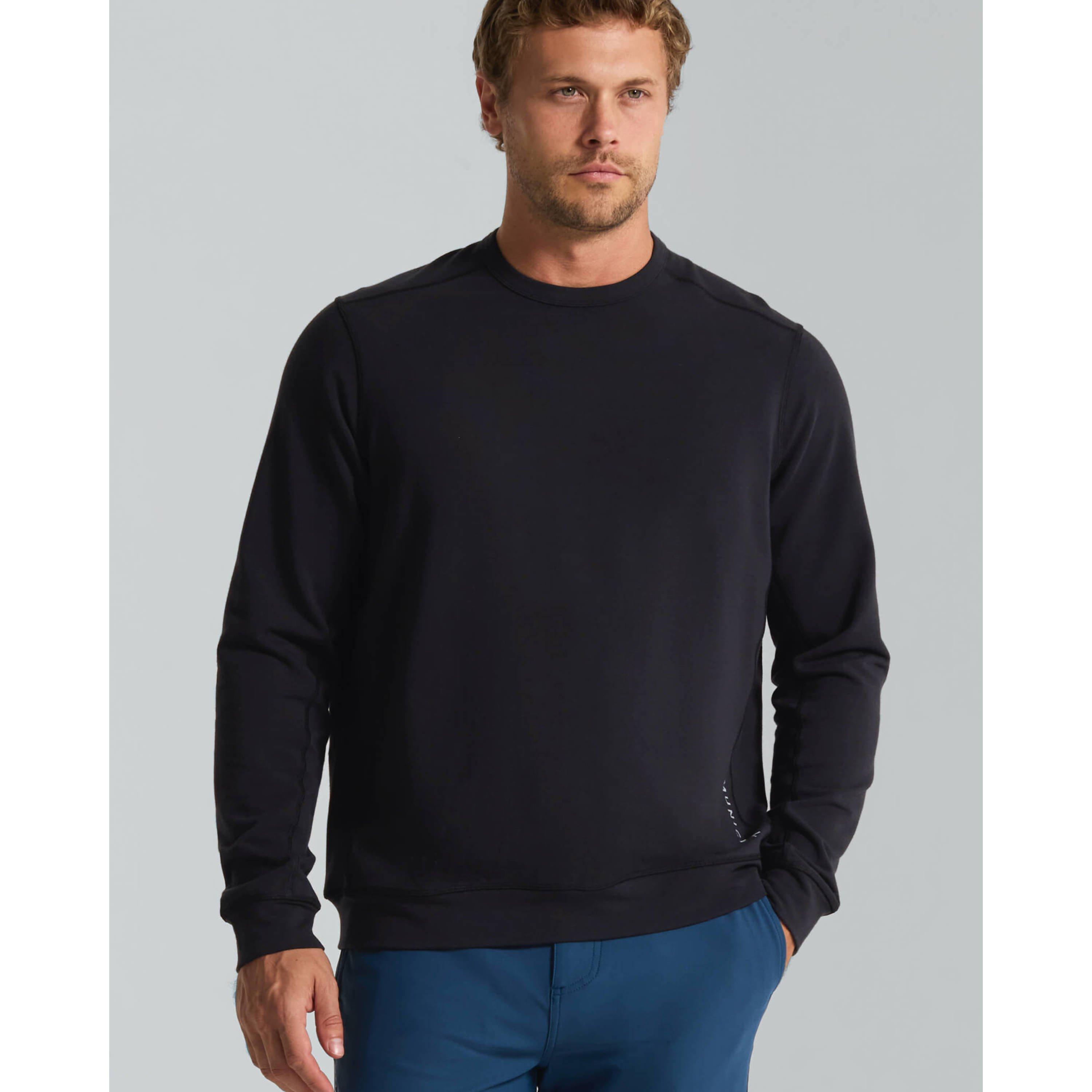 Municipal | Men's New Town Stretch Crew Sweatshirt, Black, Size Medium