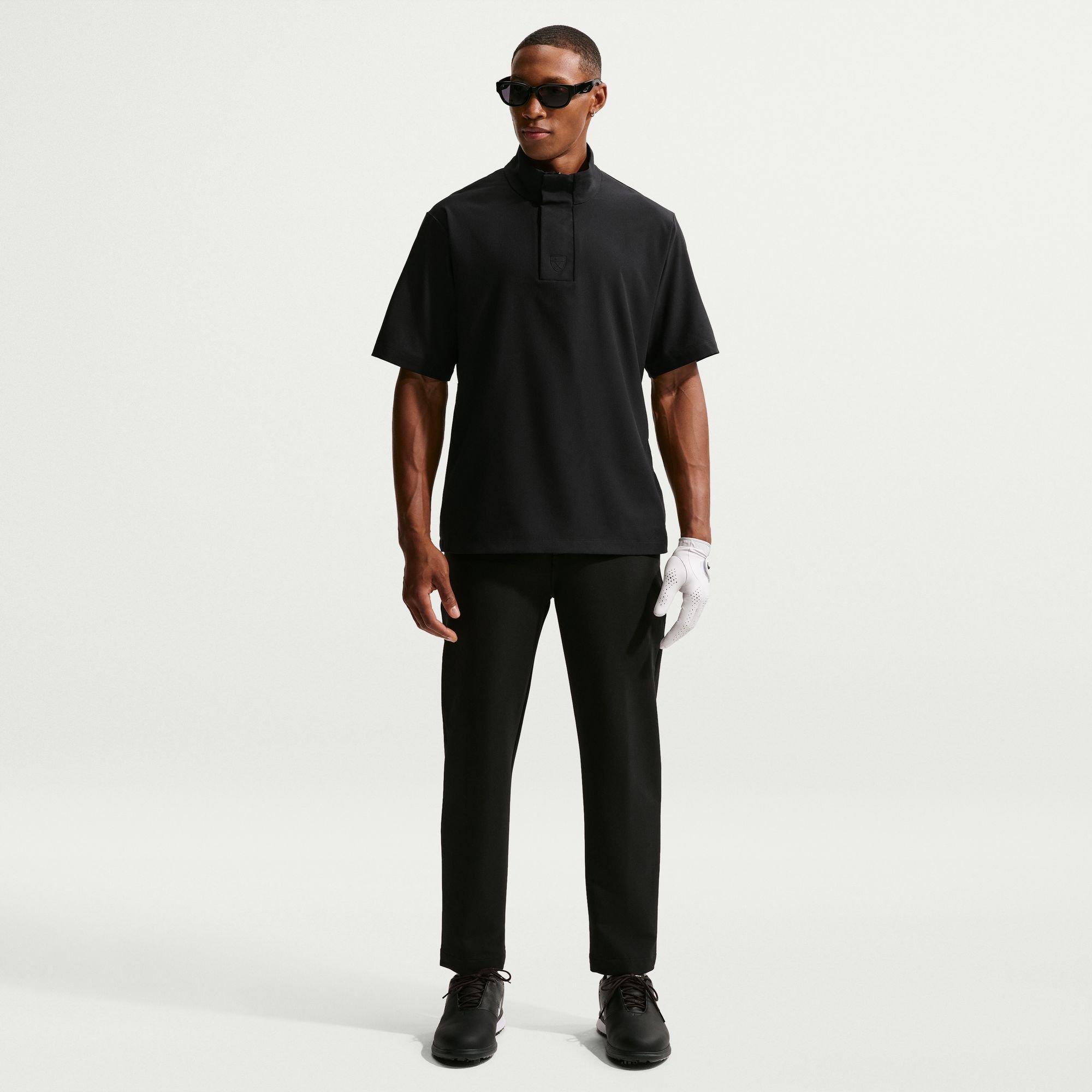 Nike | Men's Dri-FIT Tailored Performance Short Sleeve Wind Shirt | in Black, Size Smallmall, Size Small