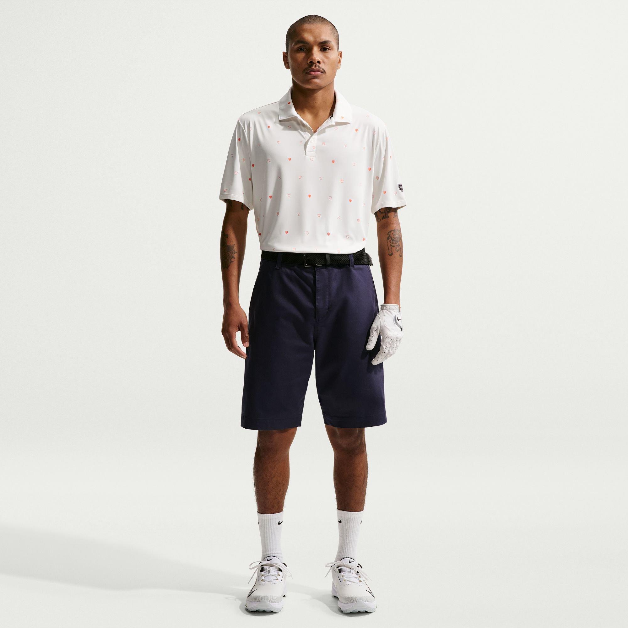 Nike | Men's Dri-FIT PAR5 OLC Shield Short Sleeve Polo Shirt | in Whiteorange, Size Largearge, Size Large