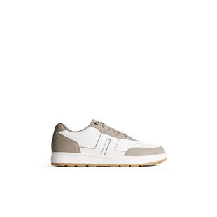 Men's Ace Low Top Sneaker Spikeless Golf Shoe - White/Tan J LINDEBERG