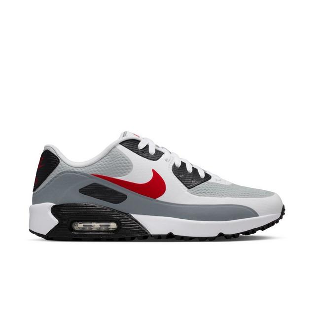 Air Max 90 Spikeless Golf Shoe - White/Grey/Red | NIKE | Golf