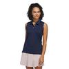 Women's Solid Ottoman Sleeveless Polo