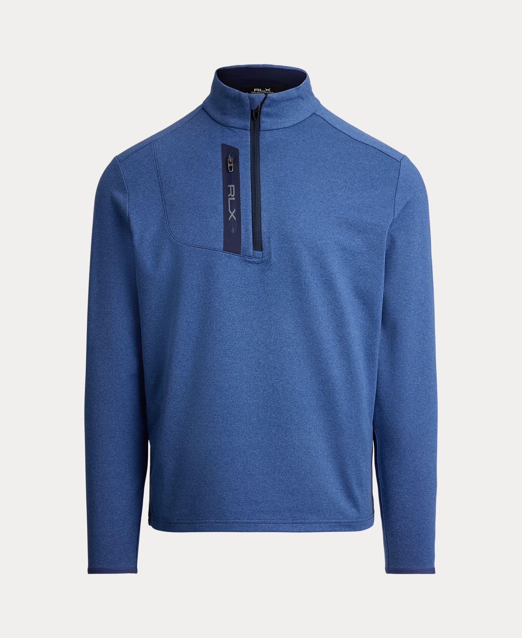 RLX | Men's Stretch Jersey Pullover Top, Fog Blue Heather, Size Medium
