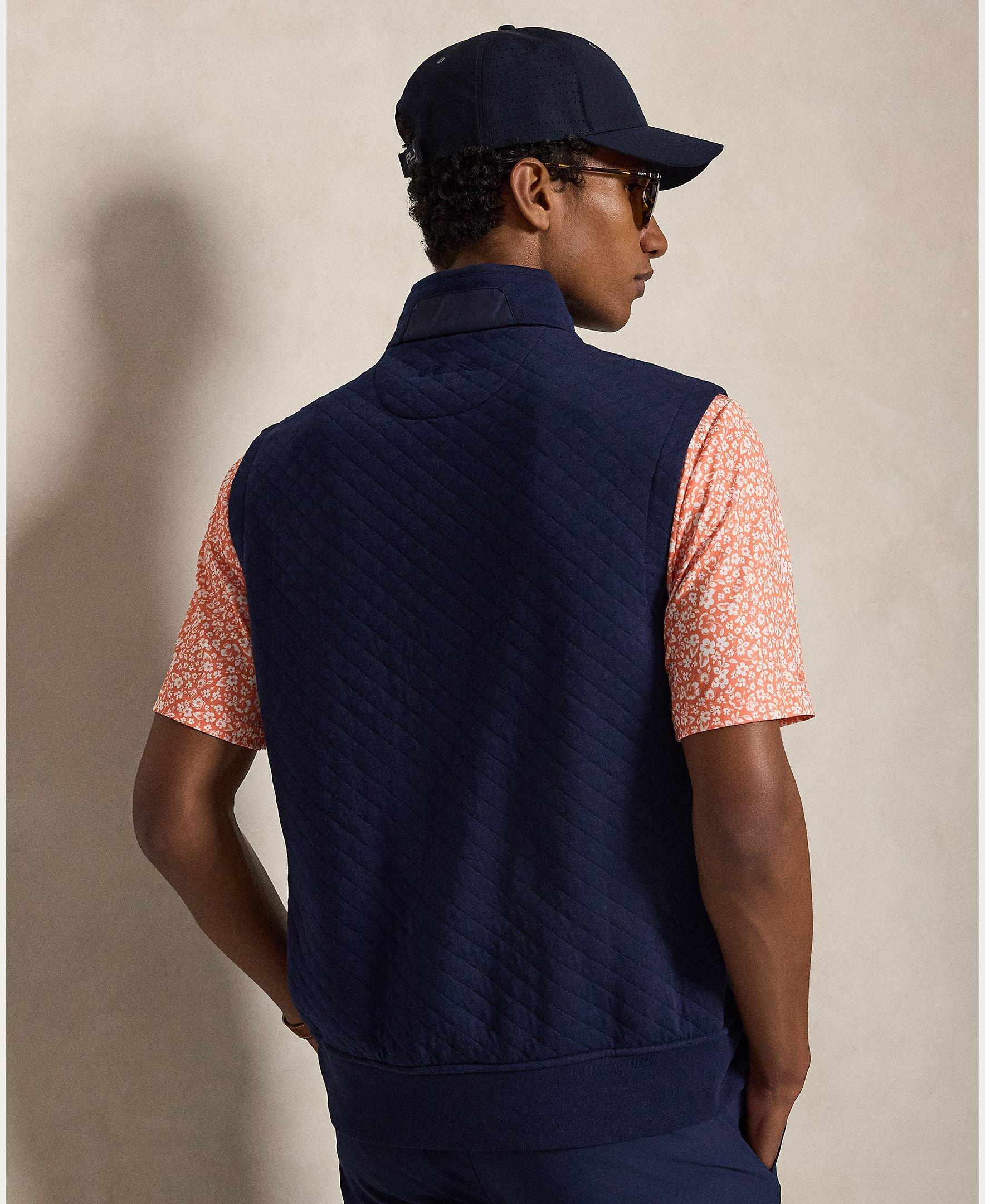 Men's Sleeveless Quilted Double Knit Full Zip Vest