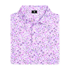 Men's Watercolour Floral Print Pique Short Sleeve Polo