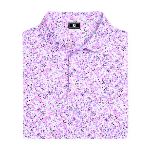 Men's Watercolour Floral Print Pique Short Sleeve Polo FOOTJOY