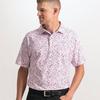 Men's Watercolour Floral Print Pique Short Sleeve Polo