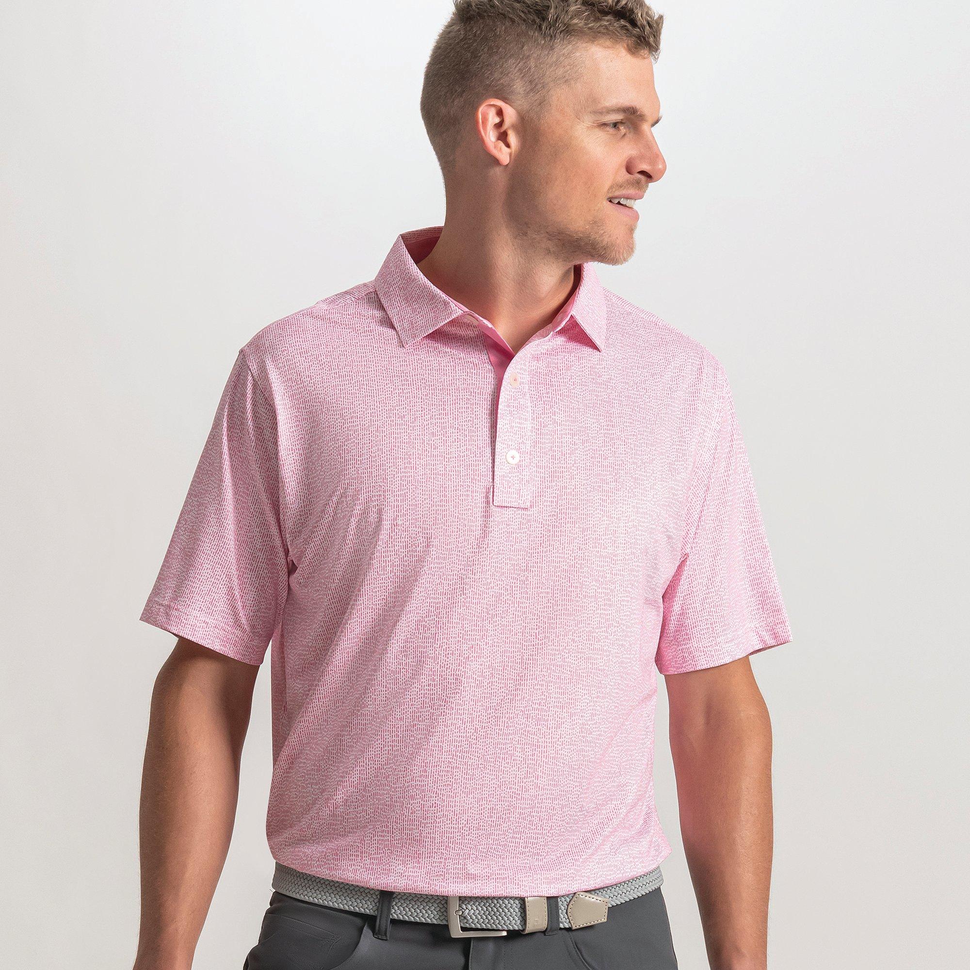 Men's Seersucker Print Lisle Short Sleeve Polo