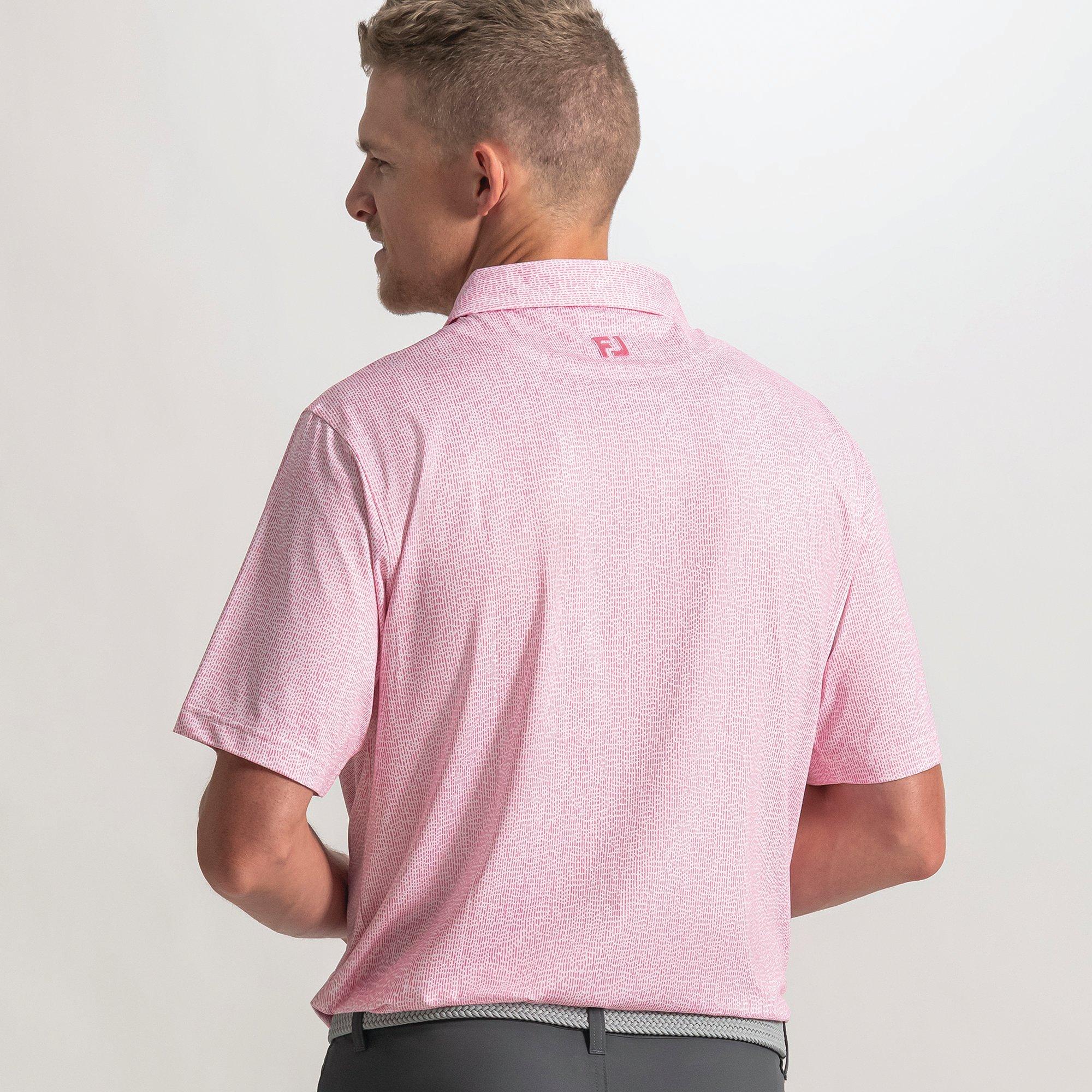 Men's Seersucker Print Lisle Short Sleeve Polo