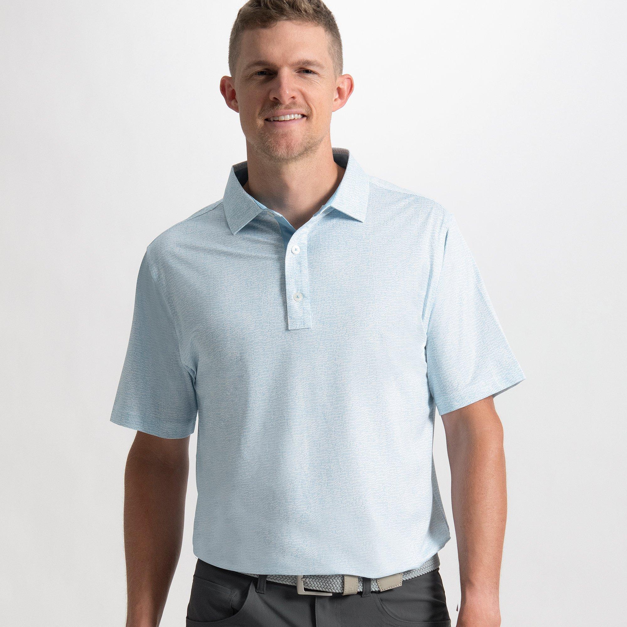 Men's Seersucker Print Lisle Short Sleeve Polo