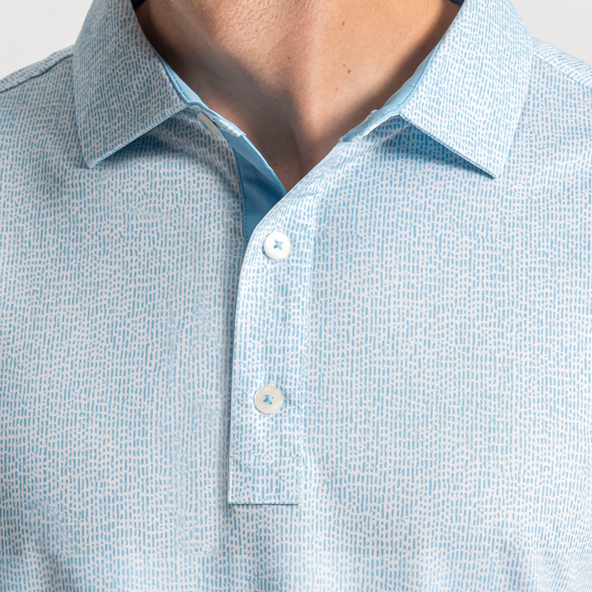 Men's Seersucker Print Lisle Short Sleeve Polo